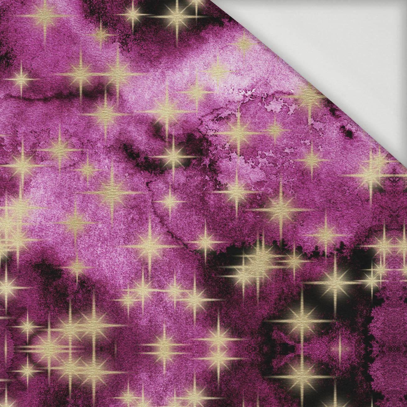 GOLDEN STARS Pat. 3 / WATERCOLOR MARBLE - Viscose jersey