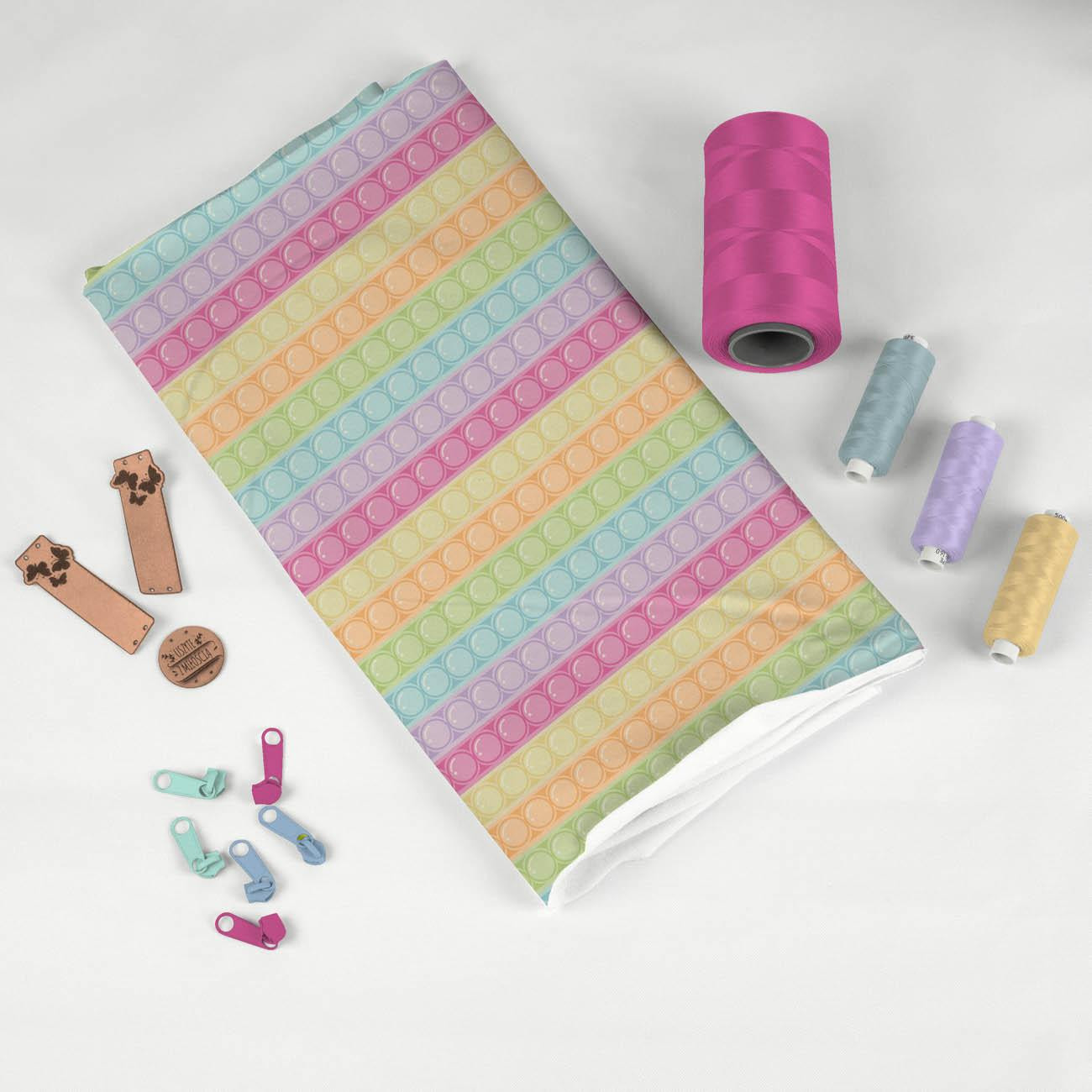 BUBBLED / pastel  - Cotton woven fabric