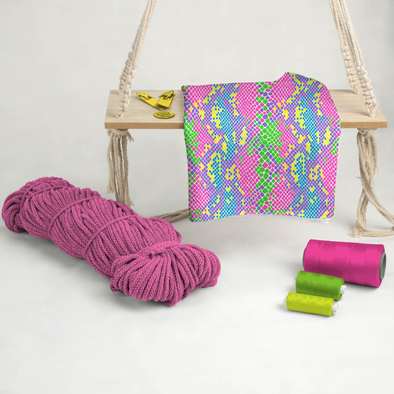 NEON SNAKE'S SKIN PAT.1  - looped knit fabric