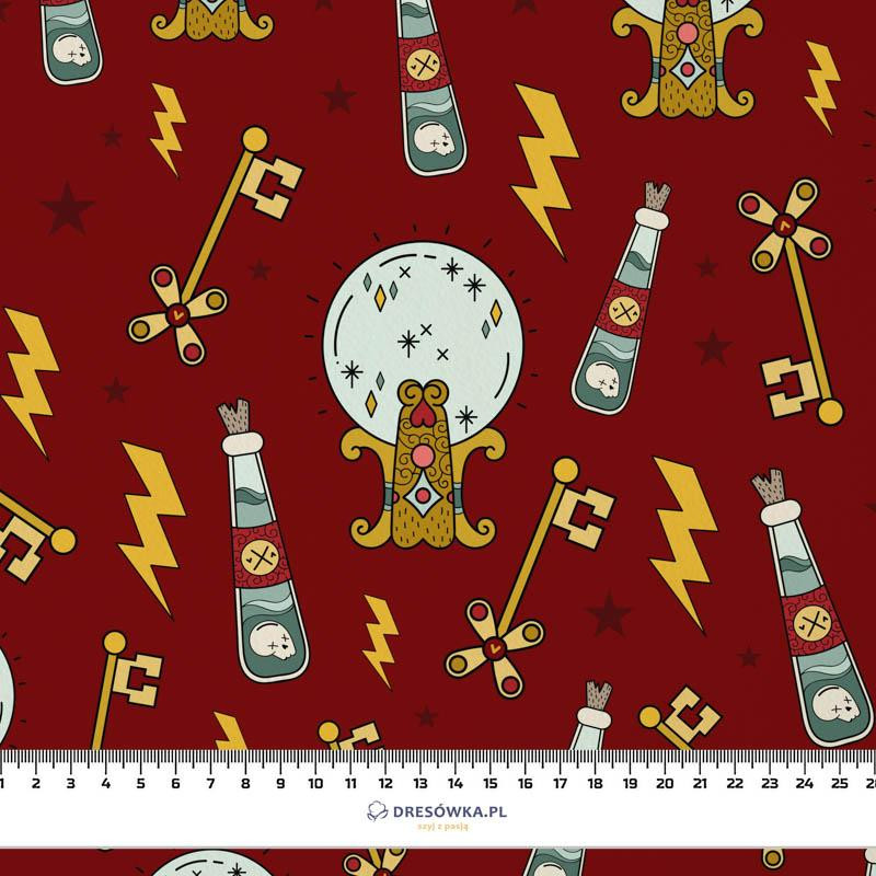 MAGIC MIX PAT. 4 (MAGIC SCHOOL) / maroon - Cotton woven fabric