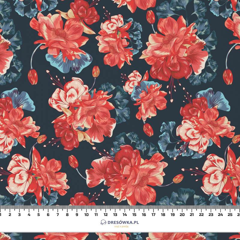 RED PEONIES (RED GARDEN) - Waterproof woven fabric