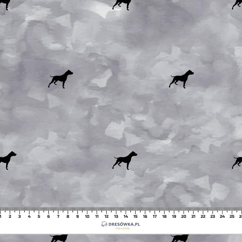 PITBULLS (minimal) / CAMOUFLAGE pat. 2 (grey) - looped knit fabric