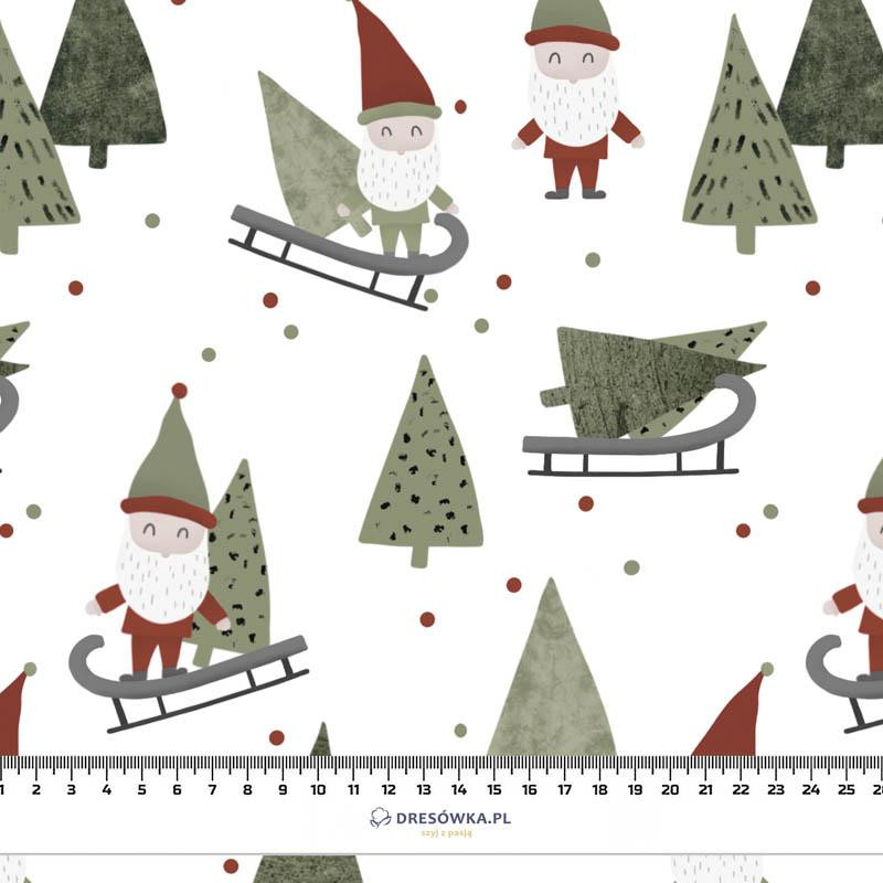 SLEDDING DWARFS (FOREST DWARFS) / WHITE - looped knit fabric