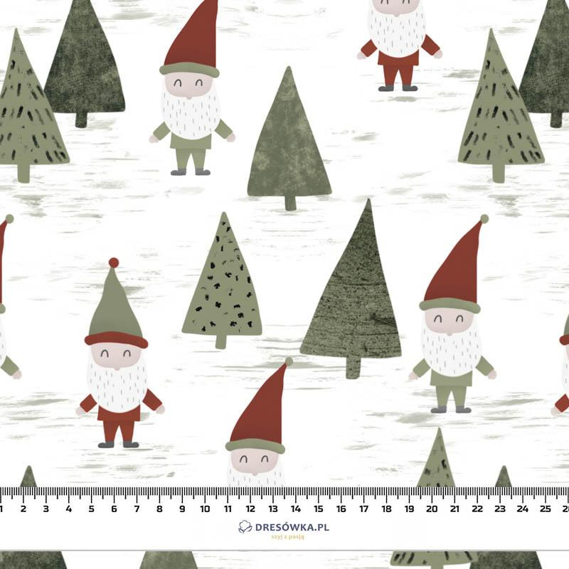 DWARFS IN THE FOREST (FOREST DWARFS) / WHITE - Cotton woven fabric