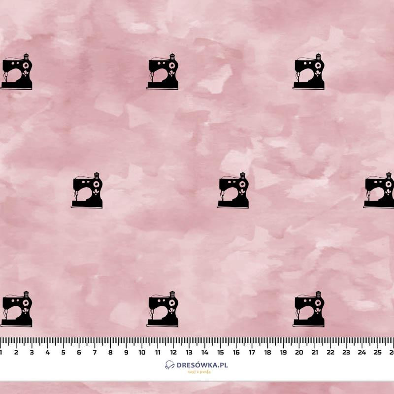 SEWING MACHINES (minimal) / CAMOUFLAGE pat. 2 (rose quartz) - Cotton woven fabric