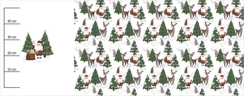 SANTA WITH A BAG OF PRESENTS (IN THE SANTA CLAUS FOREST) - panoramic panel looped knit 