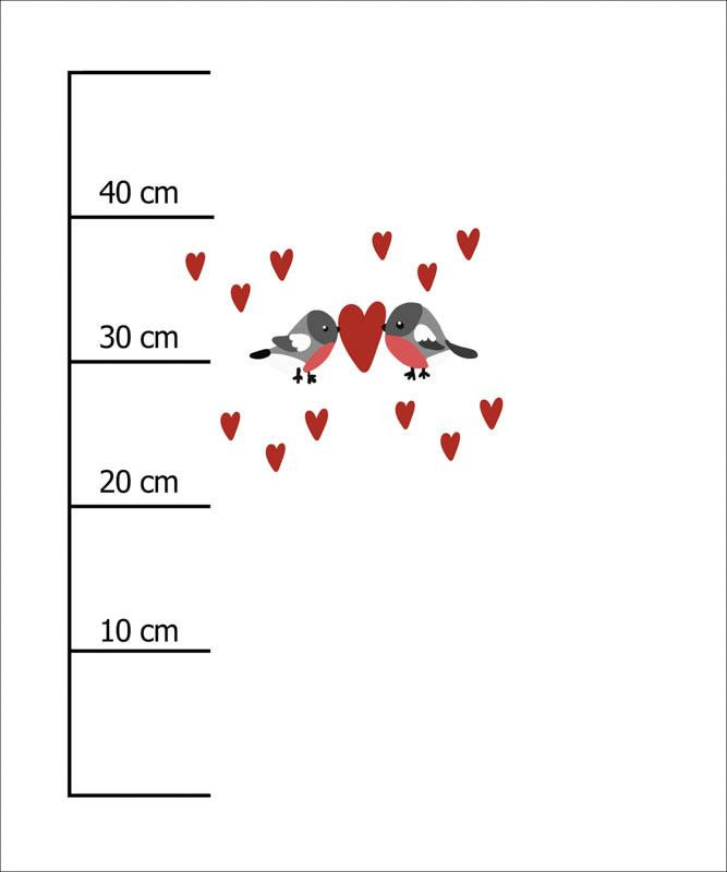 BIRDS IN LOVE PAT. 2 / white (BIRDS IN LOVE) - panel 50cm x 60cm