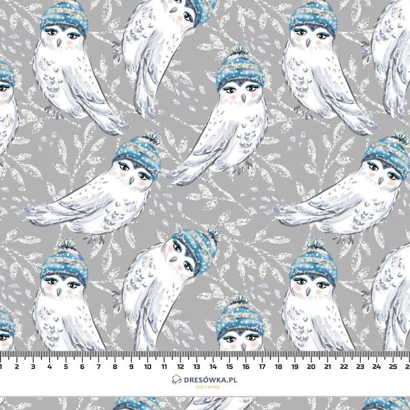 50CM IOWLS IN HATS (ENCHANTED WINTER)- Upholstery velour 