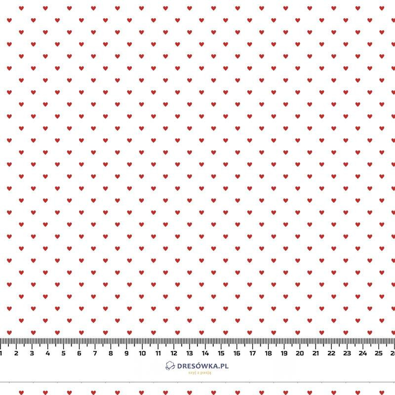 HEARTS pat. 2 / white (VALENTINE'S MIX) - Cotton woven fabric