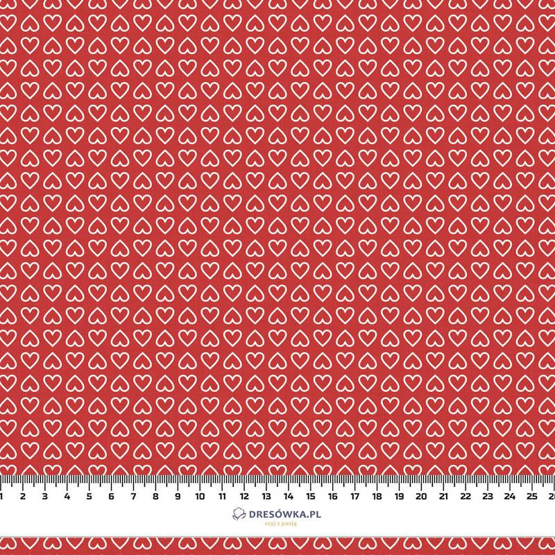 HEARTS (CONTOUR) pat. 2 / red (VALENTINE'S MIX) - Cotton woven fabric
