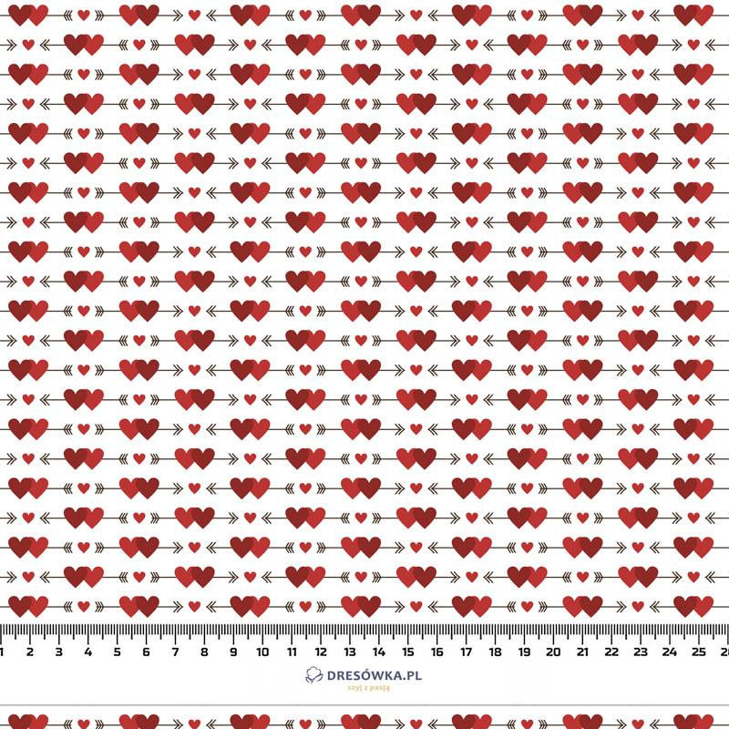  ARROWS AND HEARTS pat. 2 / white (VALENTINE'S MIX) - Cotton woven fabric