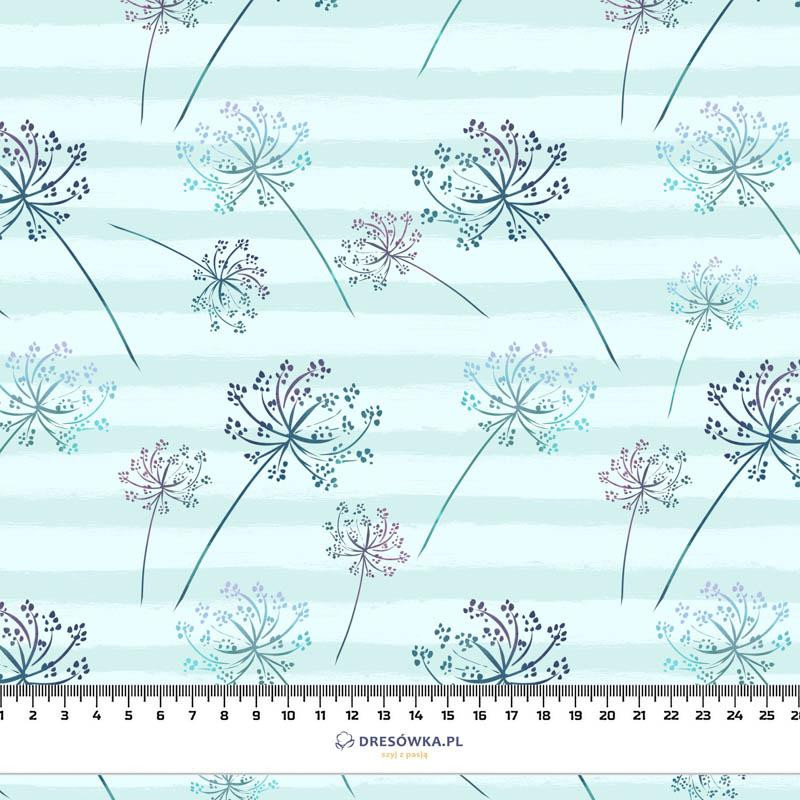 DANDELIONS / STRIPES (DRAGONFLIES AND DANDELIONS) - looped knit fabric