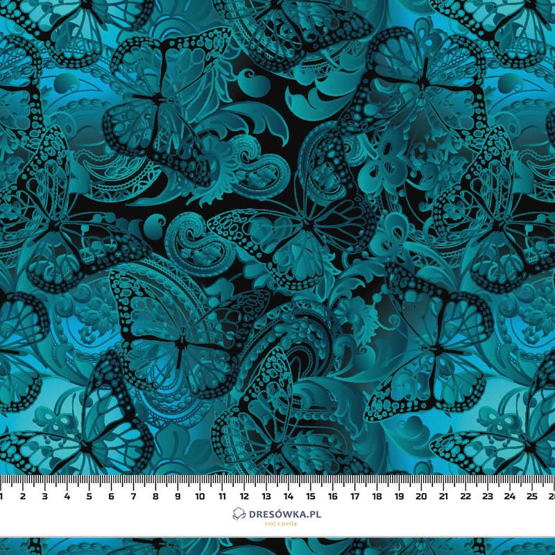 LACE BUTTERFLIES / blue - Crepe