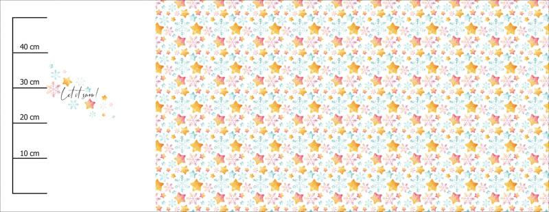 LET IT SNOW / stars and snowflakes (CHRISTMAS PENGUINS) - SINGLE JERSEY PANORAMIC PANEL 