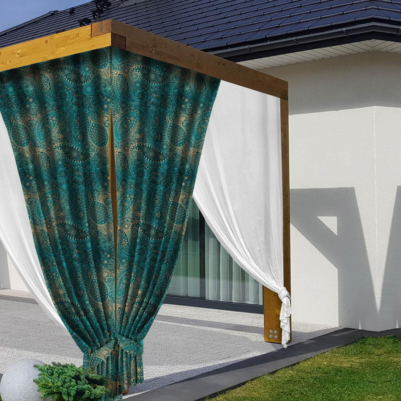 WHITE - Woven fabric for outdoor curtains
