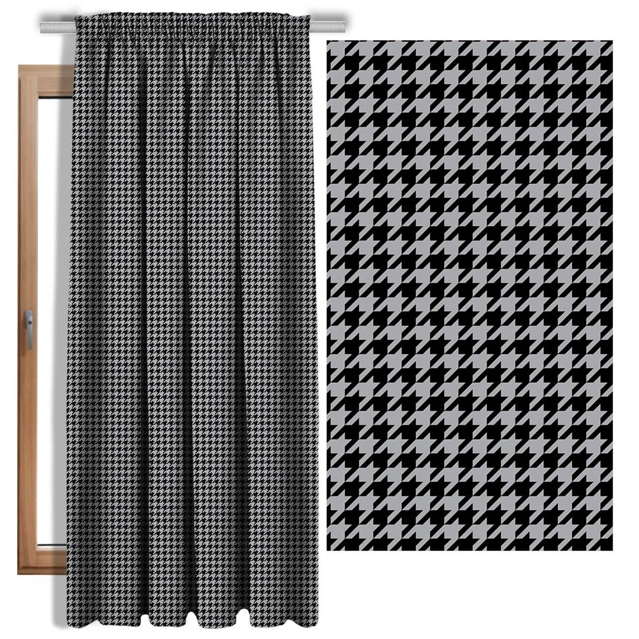 BLACK HOUNDSTOOTH / grey - single jersey 