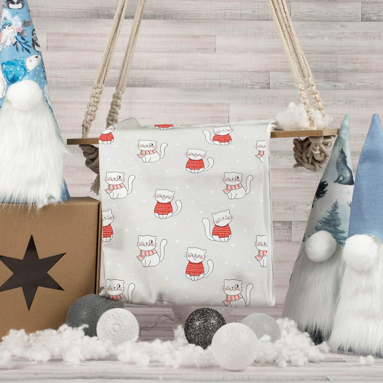 WINTER KITTENS (WINTER FUN) - single jersey with elastane 