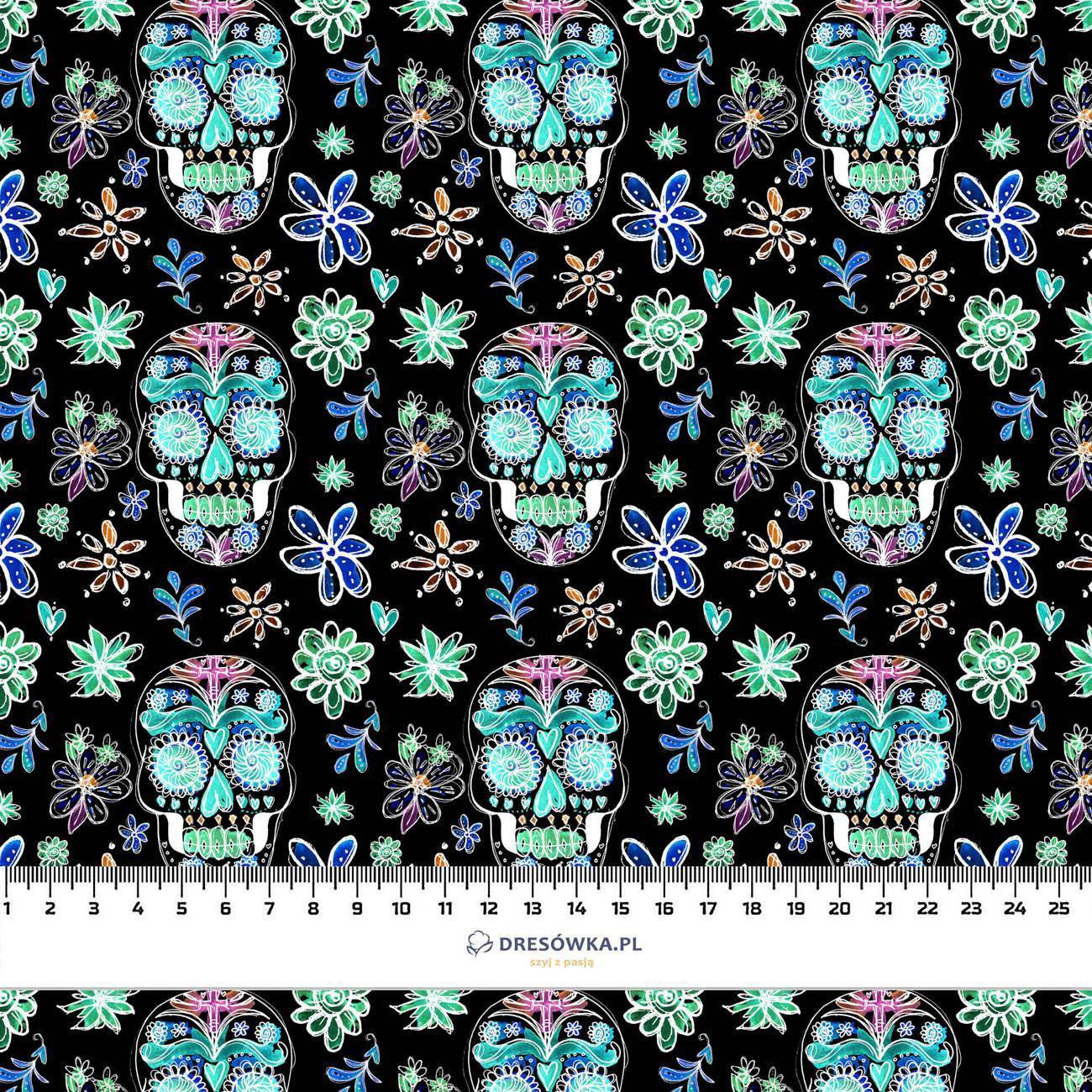 NEON SKULLS pat. 2 (DIA DE LOS MUERTOS) - light brushed knitwear