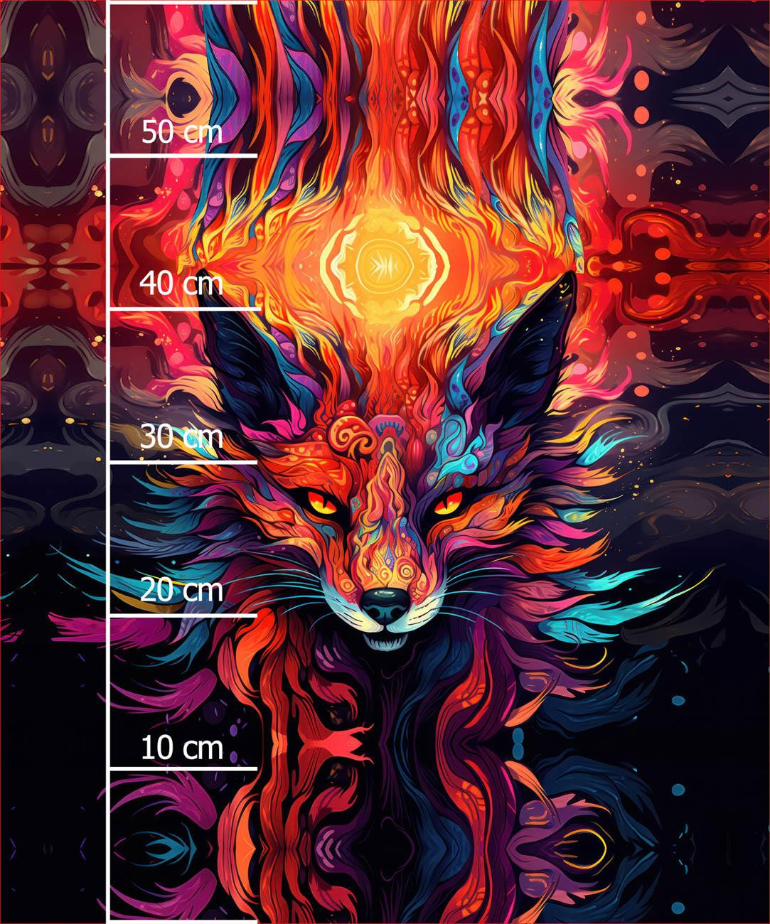 COLORFUL FOX - panel (60cm x 50cm) Cotton woven fabric