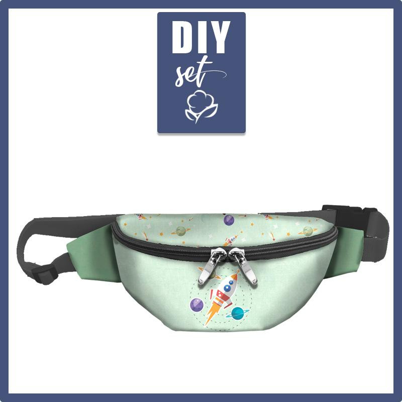 HIP BAG - ROCKET AND PLANETS (SPACE EXPEDITION) / ACID WASH MINT  / Choice of sizes