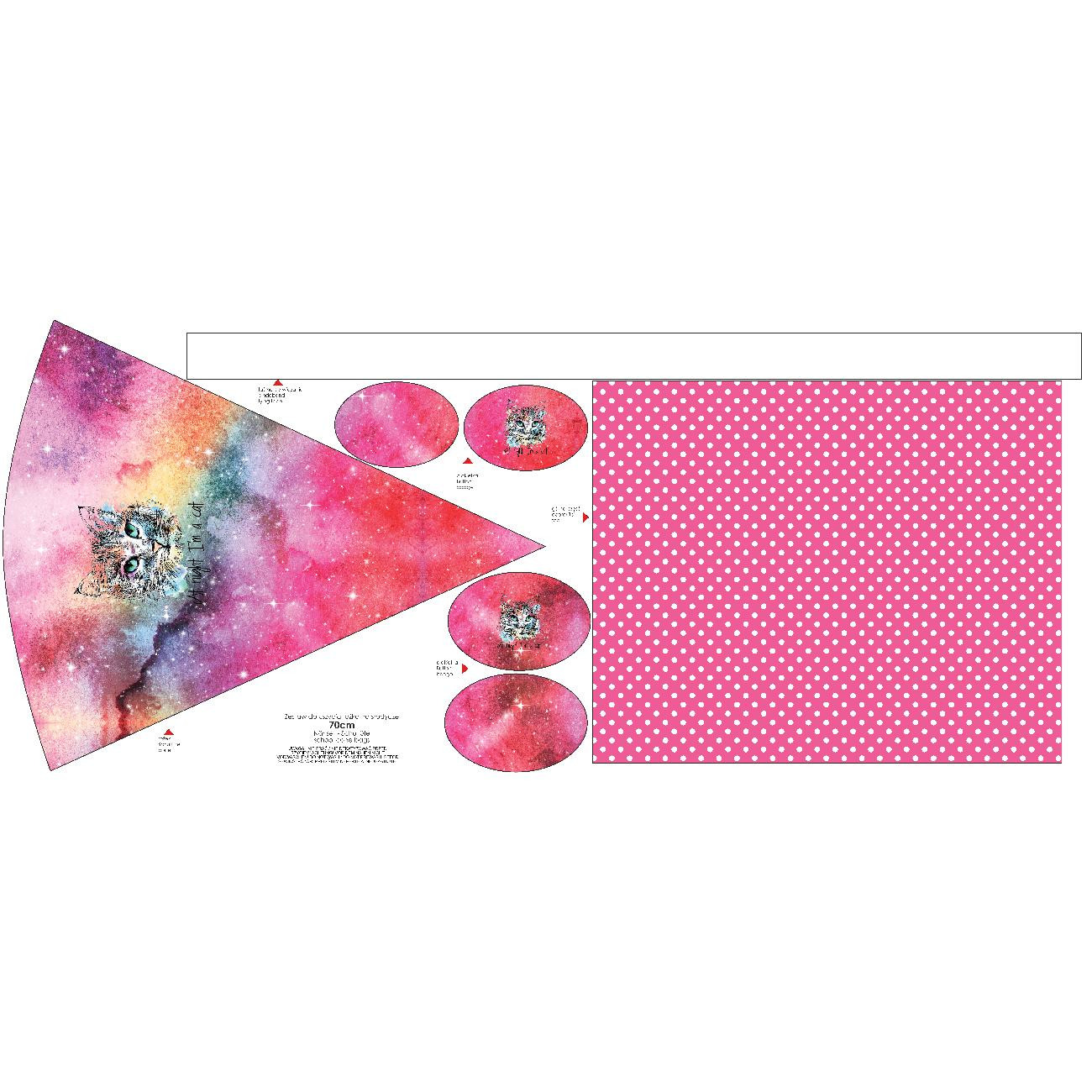 First Grade Candy Cone - WATERCOLOR GALAXY / cat - sewing set