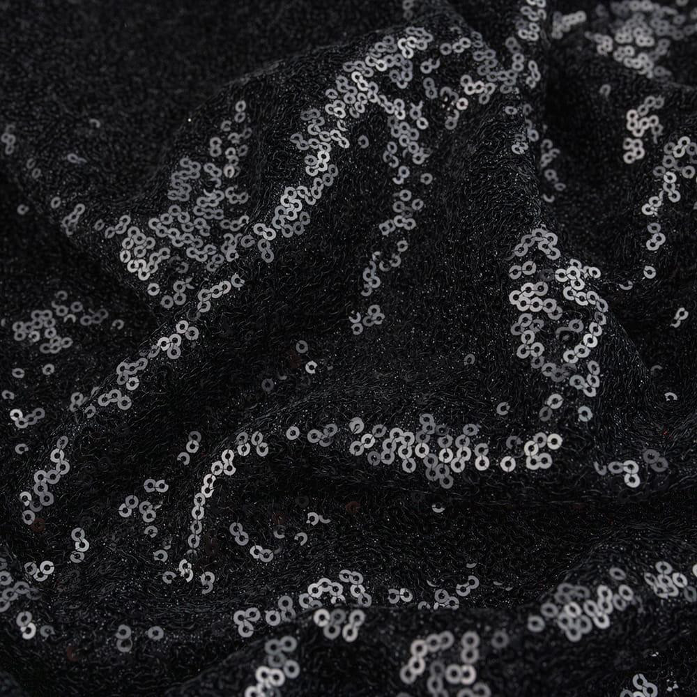Sequins knit, black color / PANEL 50x65cm