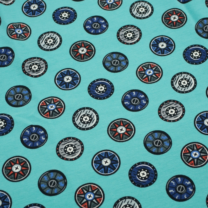 SHIELDS (VIKINGS) / aqua - Single Jersey TE210