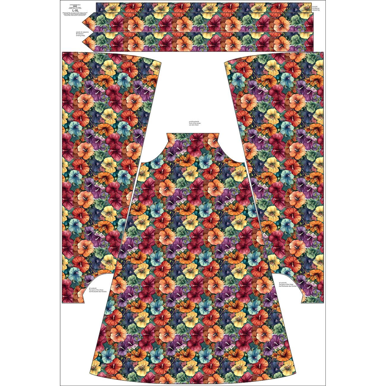 DRESS "DALIA" MAXI - FLOWERS pat.48 - sewing set