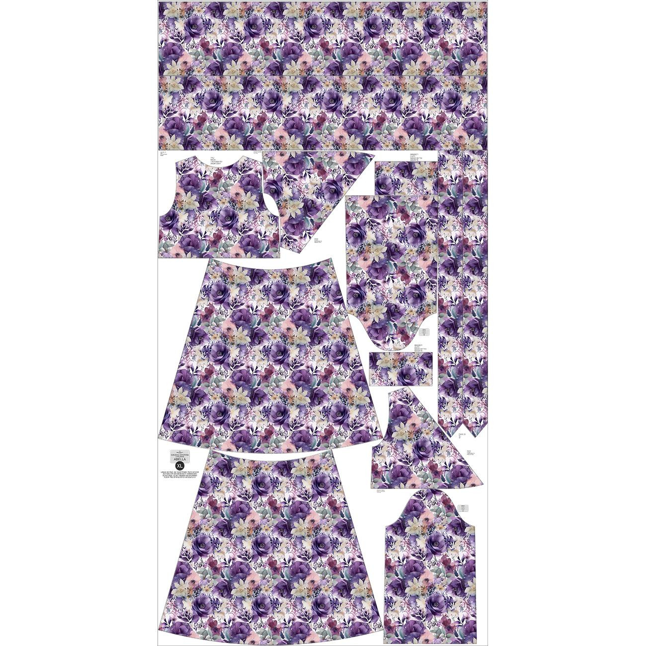 WRAP FLOUNCED DRESS (ABELLA) - FLOWERS pat.51 - sewing set
