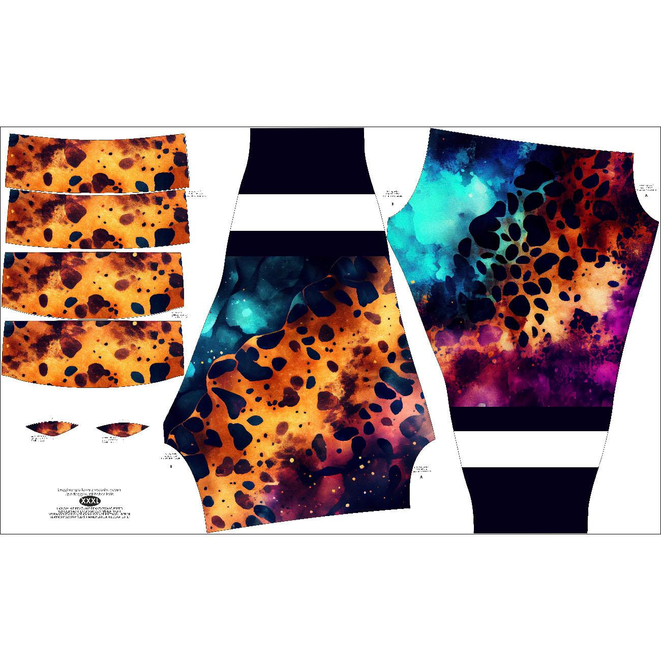 SPORTS LEGGINGS - GALACTIC LEOPARD - sewing set