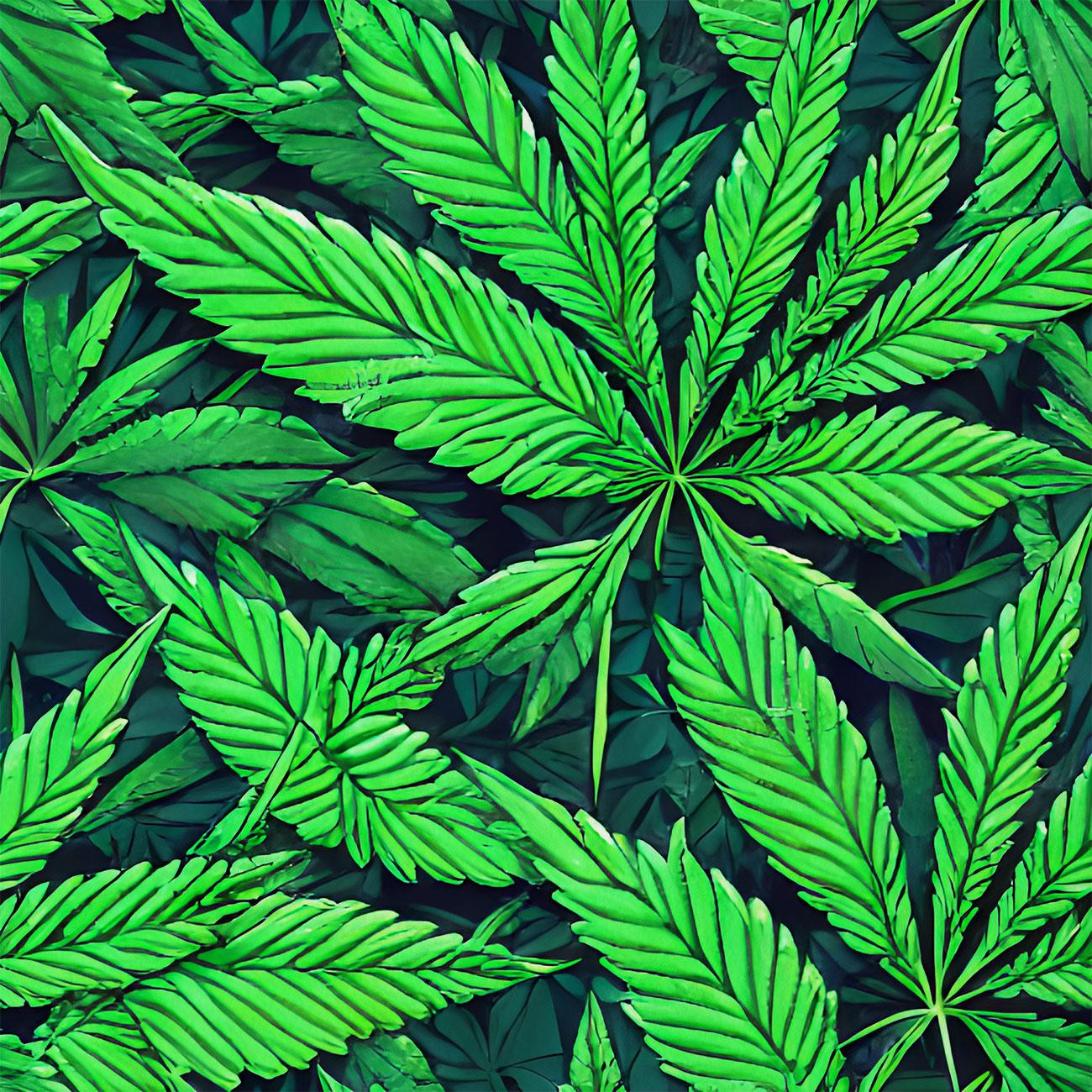 Hemp leaves WZ. 7- Upholstery velour 