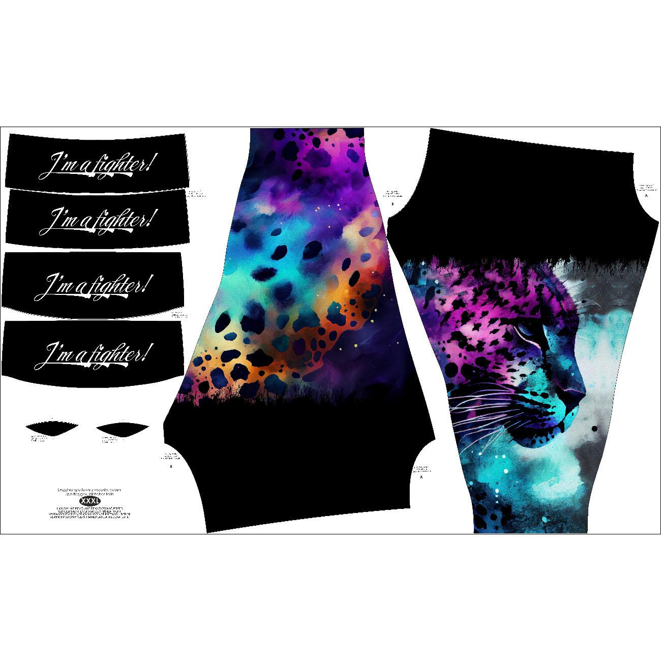 SPORTS LEGGINGS - I'M A FIGHTER - sewing set