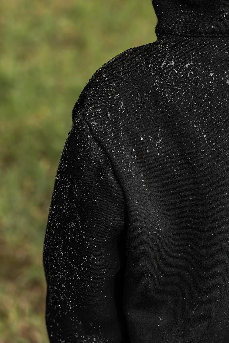 50cm -  GRAY MELANGE - Hydrophobic cotton loop knit fabric 300g
