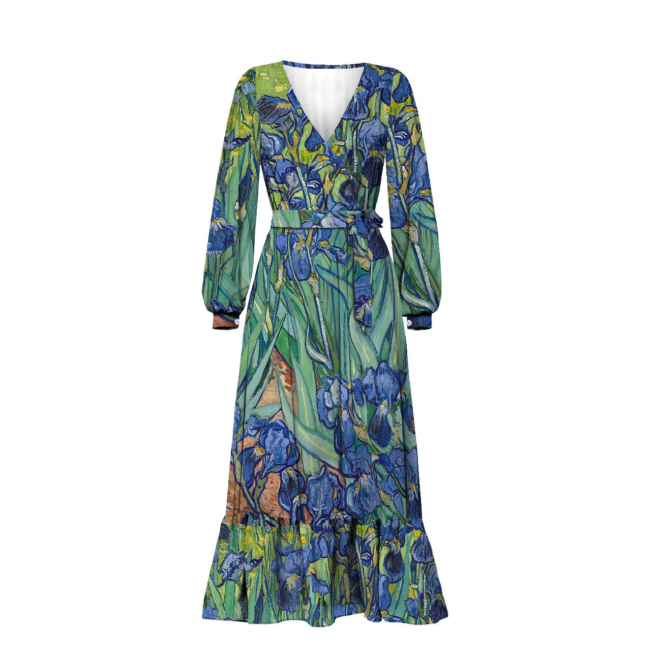 WRAP FLOUNCED DRESS (ABELLA) - IRISES (Vincent van Gogh) - sewing set