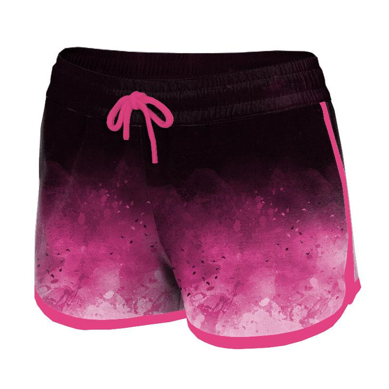 Women’s boardshorts - SPECKS (fuchsia) / black - sewing set