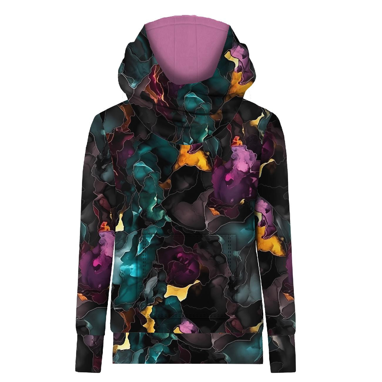 HYDROPHOBIC HOODIE UNISEX - ALCOHOL INK PAT. 6 - sewing set