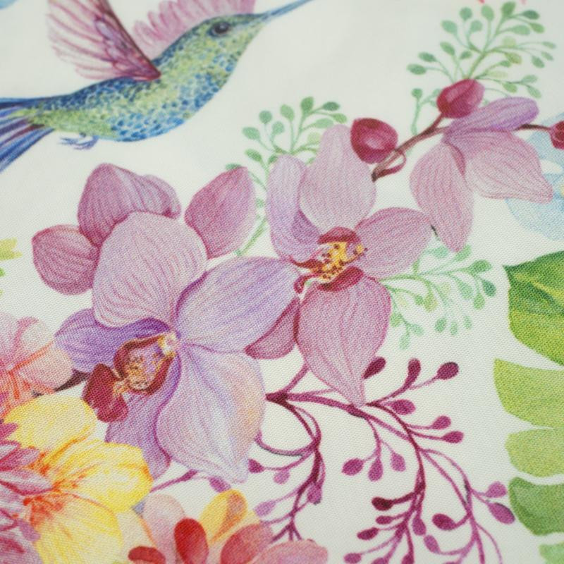 HUMMINGBIRDS AND FLOWERS - quick-drying woven fabric