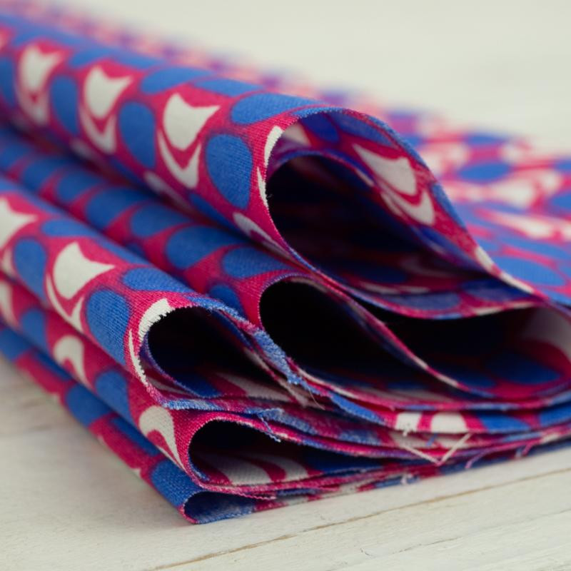 COLORFUL SEMICIRCLES / fuchsia - POPLIN 100% cotton 