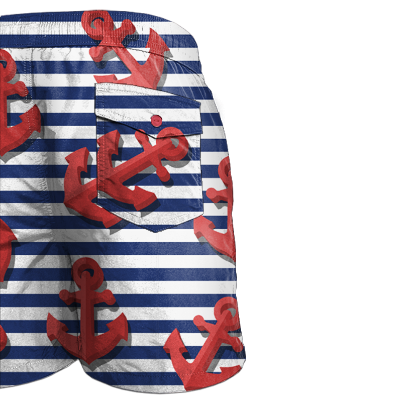 Men's swim trunks - ANCHORS 3D - sewing set