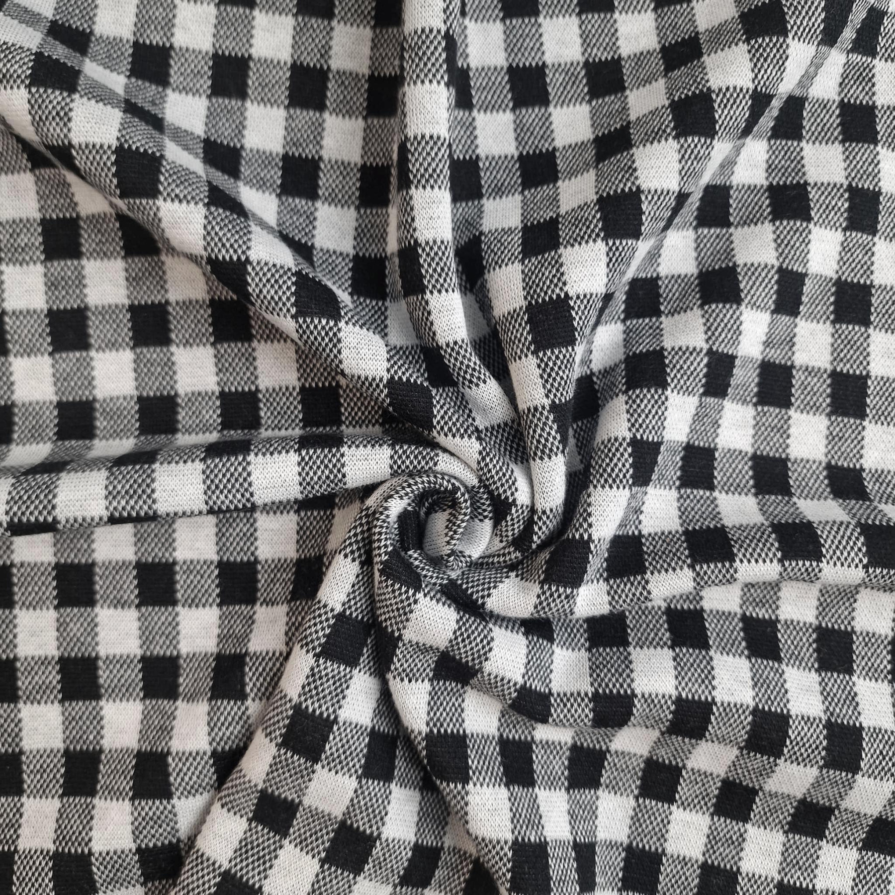 CHECK black and white - jacquard