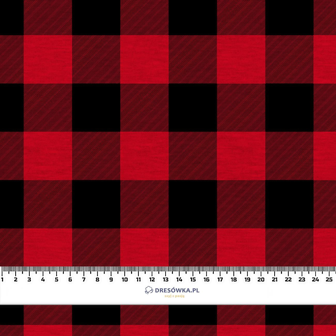 CHECK VICHY - MELANGE RED - looped knit fabric with elastane ITY