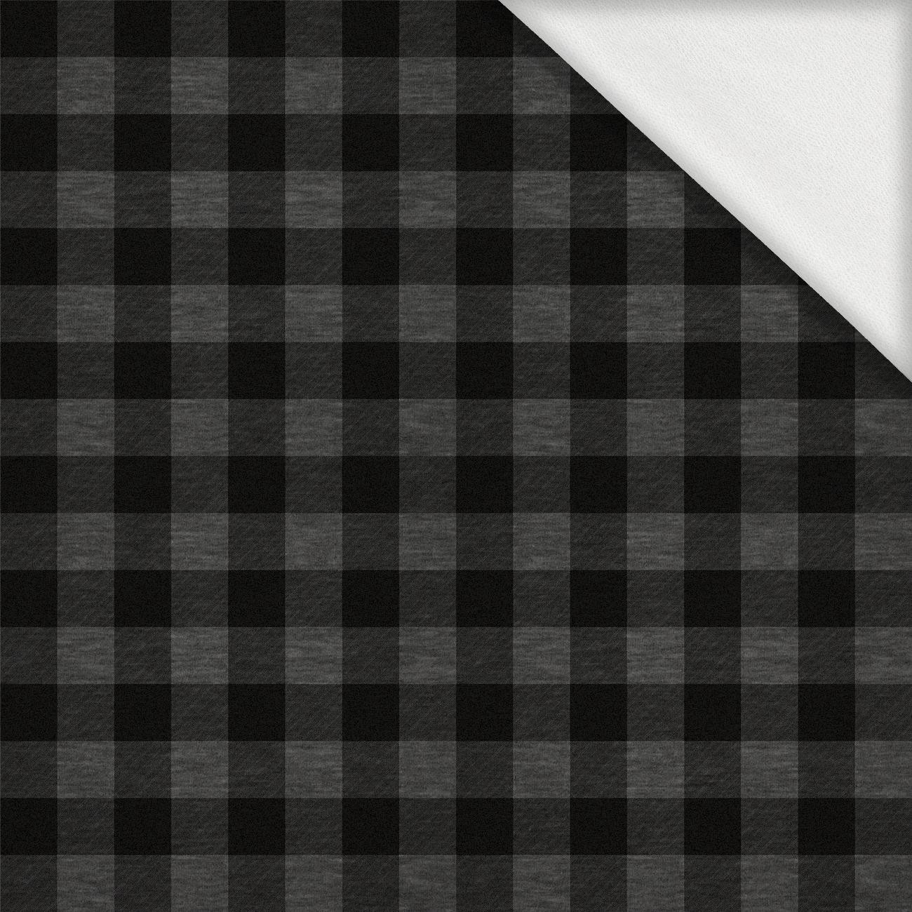 CHECK VICHY - MELANGE GRAPHITE - looped knit fabric with elastane ITY