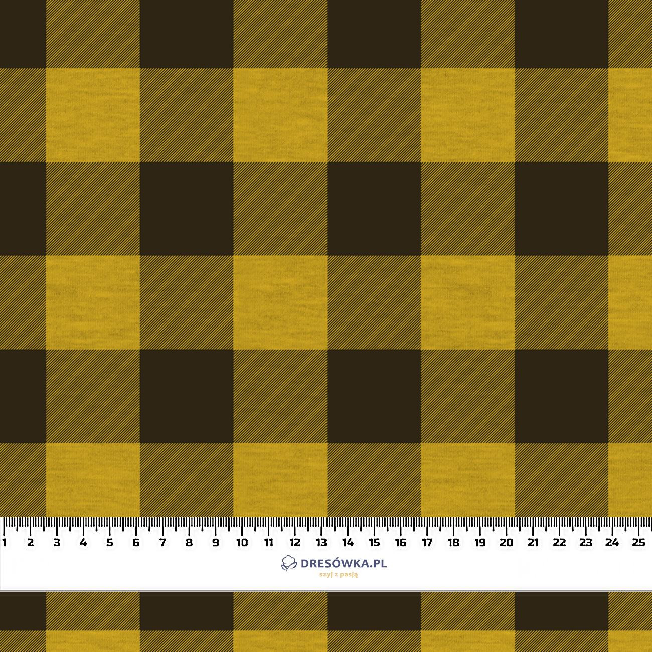 CHECK VICHY - MELANGE MUSTARD- single jersey with elastane ITY