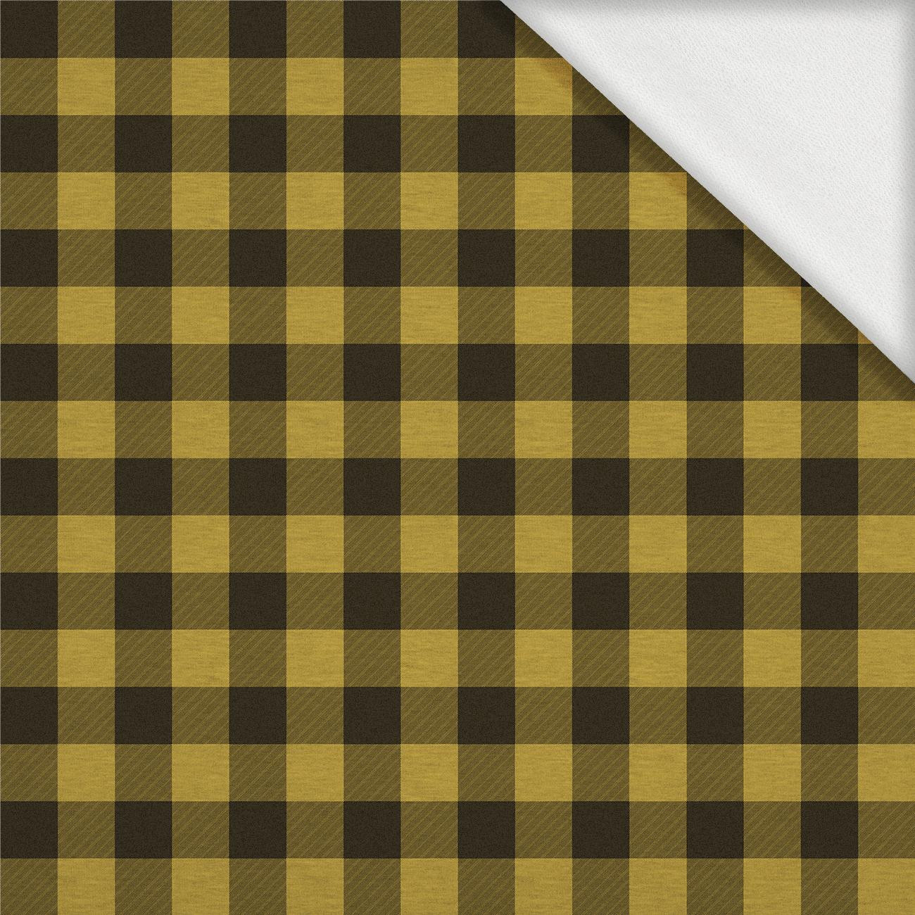CHECK VICHY - MELANGE MUSTARD - brushed knitwear with elastane ITY