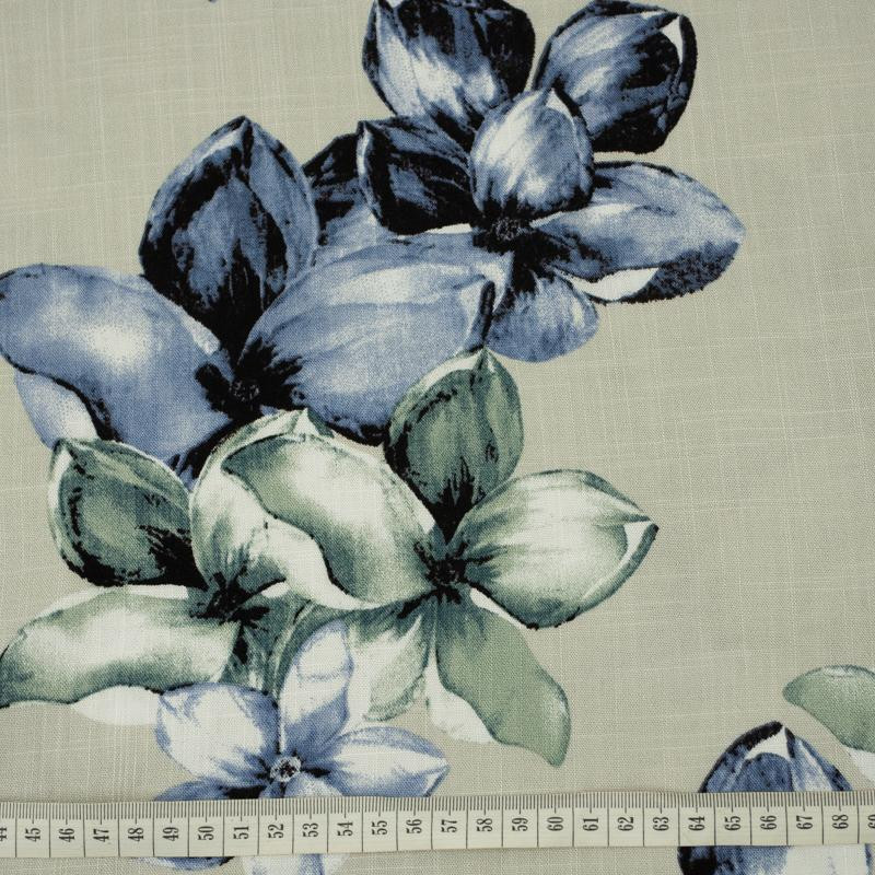 JASMINE BLOSSOM / light grey - Linen look viscose woven fabric