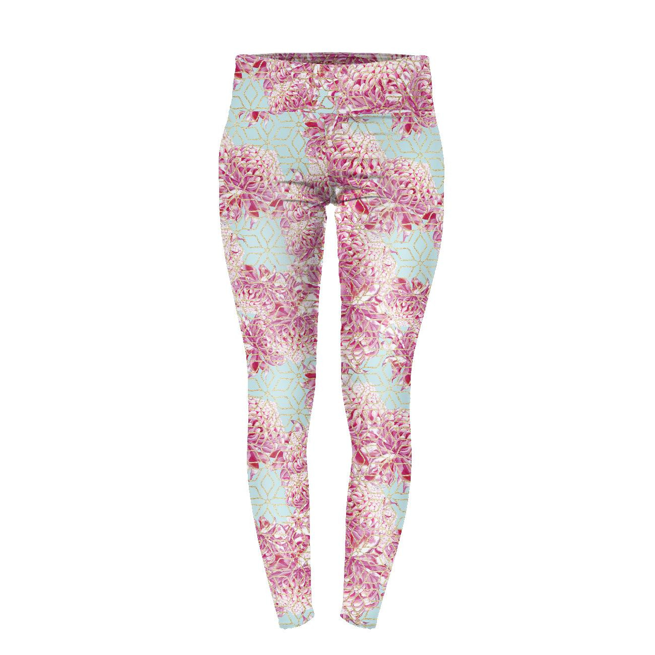 SPORTS LEGGINGS -  HYDRANGEAS pat. 2