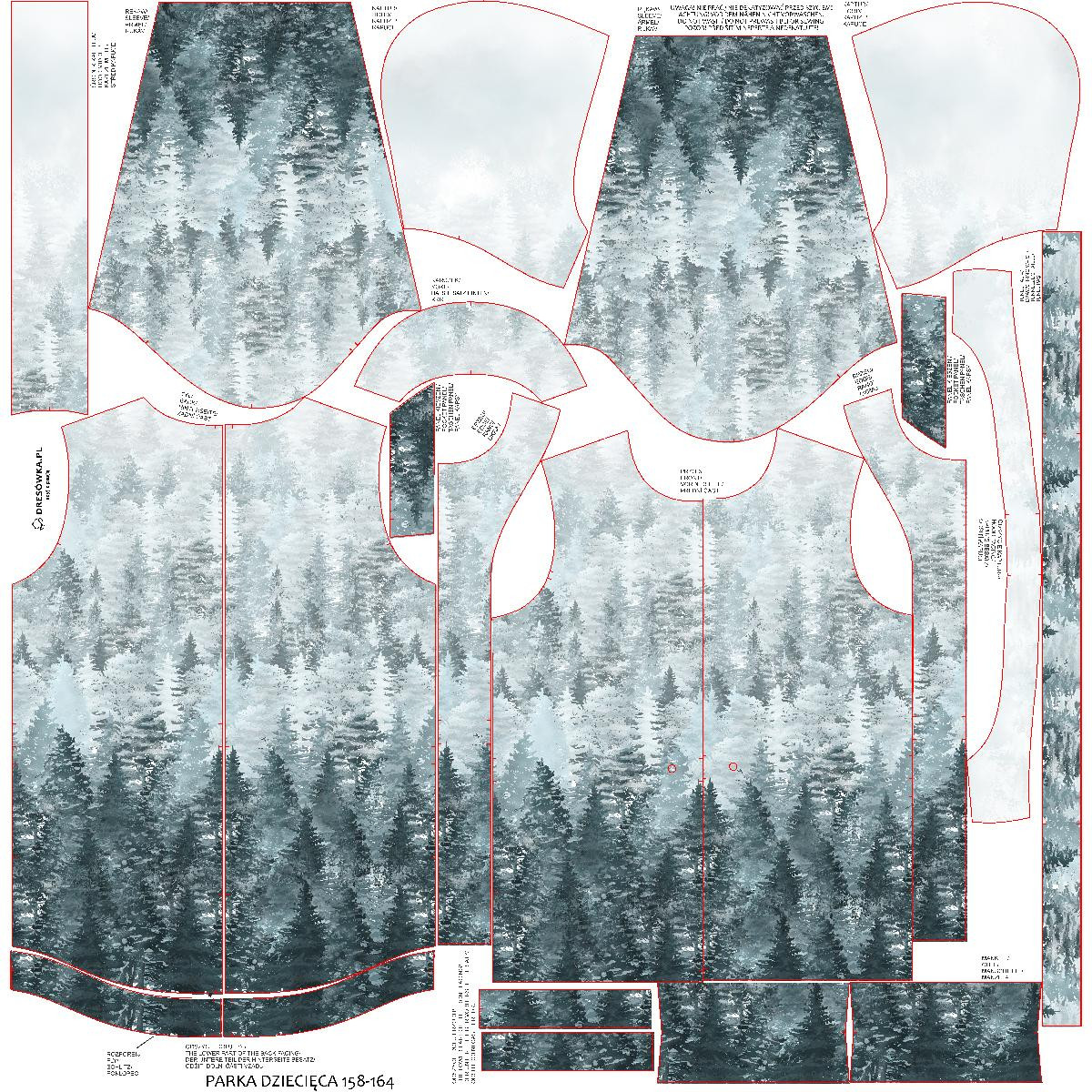 KIDS PARKA (ARIEL) - FORREST OMBRE (WINTER IN THE MOUNTAIN) - softshell