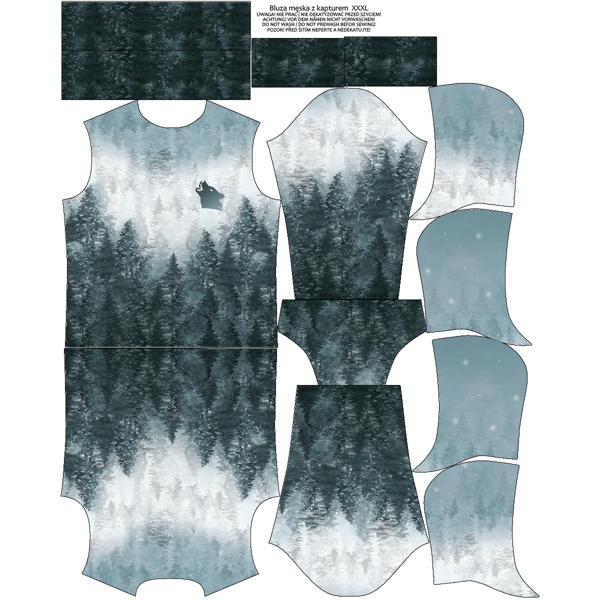 MEN’S HOODIE (COLORADO) - FORREST OMBRE (WINTER IN THE MOUNTAIN) - sewing set