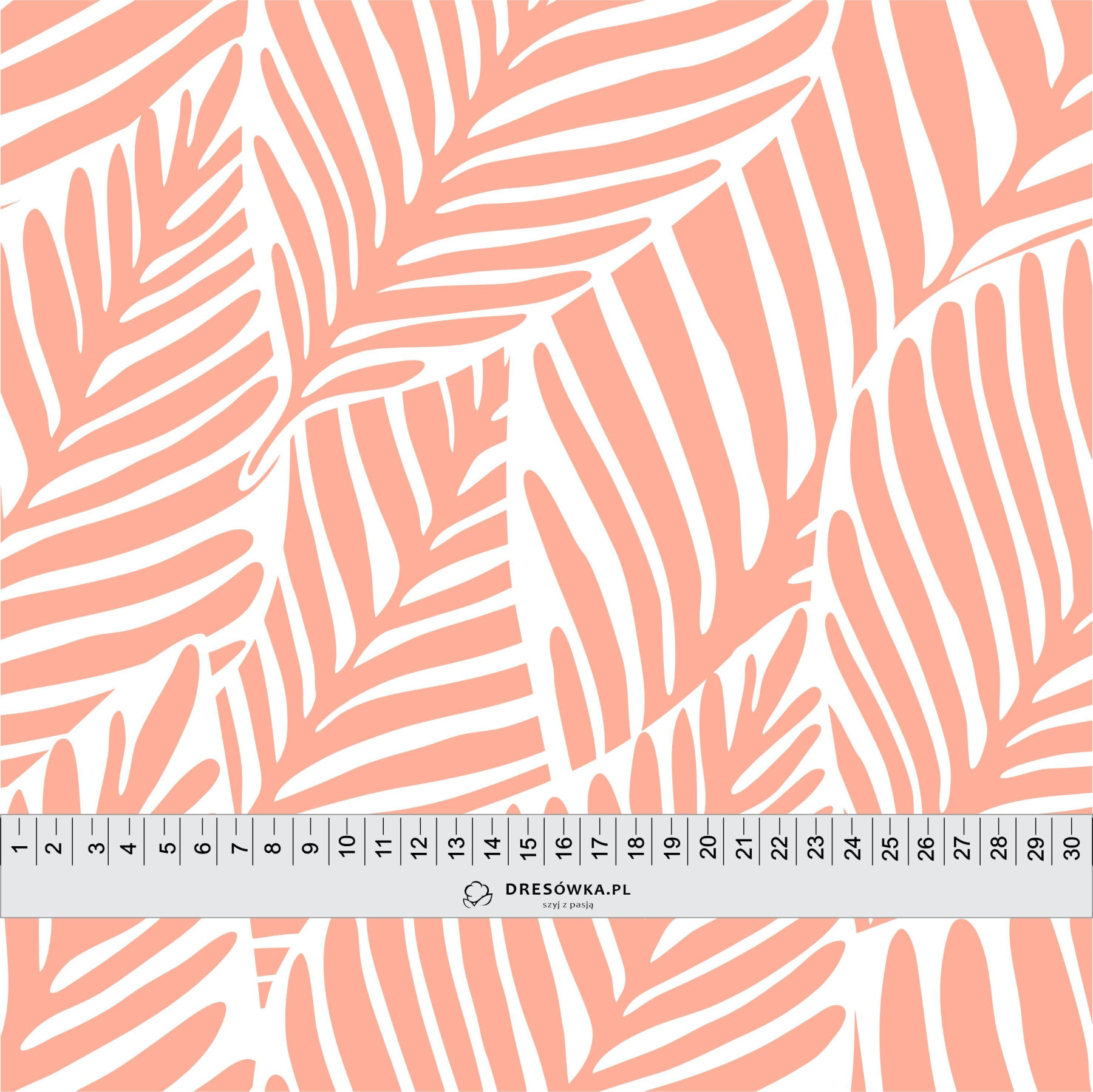LEAVES WZ. (apricot) - Cotton muslin