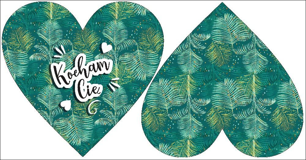 DECORATIVE PILLOW HEART - KOCHAM CIĘ / PALM LEAVES pat. 3